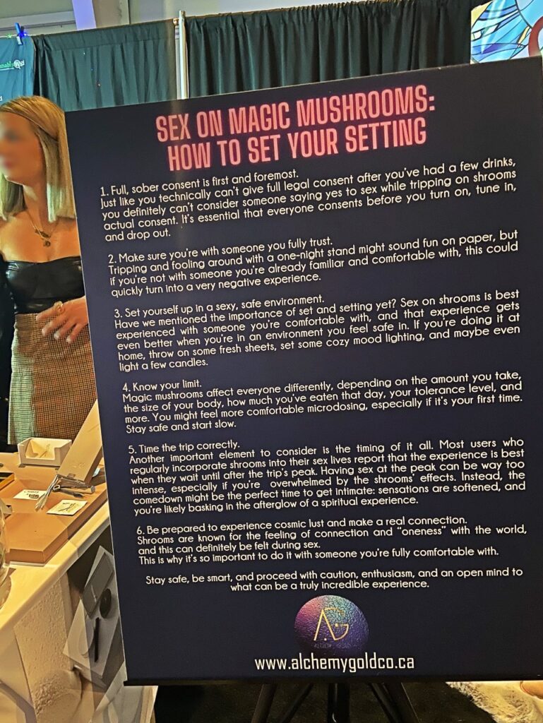 Sign shares how to have safe sex on magic mushrooms.